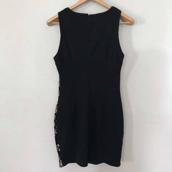 SKIES ARE BLUE Gold Sequin Tribal Bodycon Dress - Picture 6 of 7